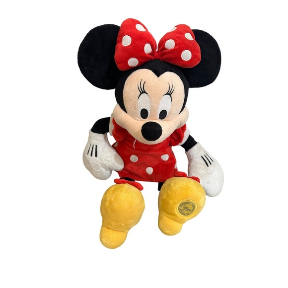 Disney Other - Disney Minnie Mouse Plush Red Polka Dot Dress Ears Bow Toy Stuffed Animal